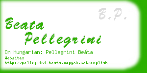 beata pellegrini business card